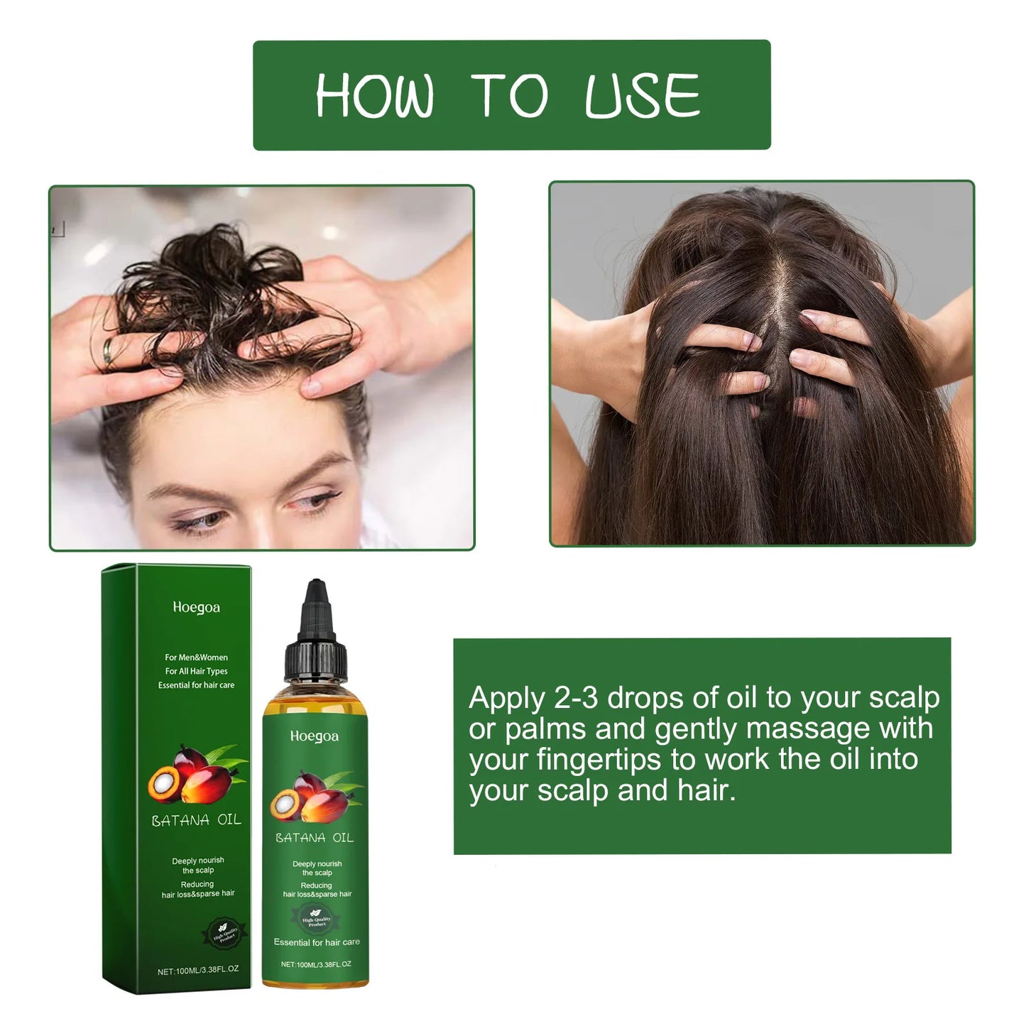 Batana Oil | Hair Strengthen Repair | Split Ends Damage | Increase Hair Thickness and Smoothness | Dense Hair Essential Oil