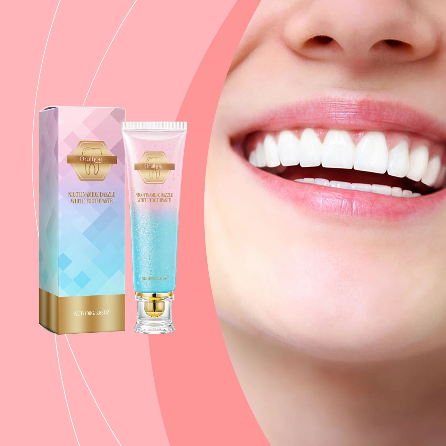 Niacinamide Whitening Toothpaste | Dental Stains Removing | Prevent Bad Breath | Oral Cleaning | Refreshing | Reduces Plaque | Toothpaste