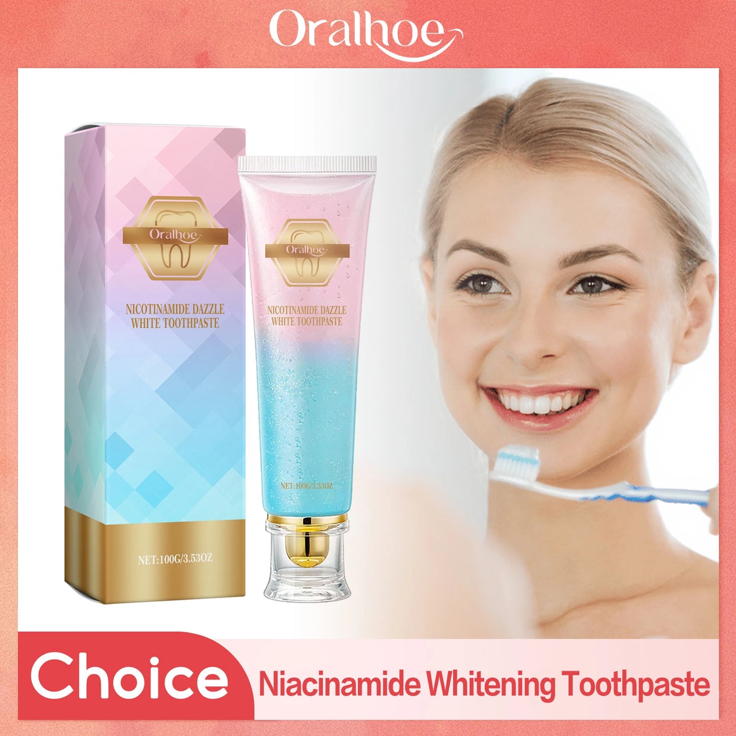 Niacinamide Whitening Toothpaste | Dental Stains Removing | Prevent Bad Breath | Oral Cleaning | Refreshing | Reduces Plaque | Toothpaste