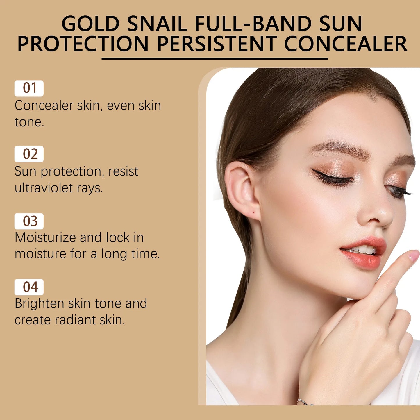 Gold Snail Sunscreen BB Cream SPF 50 | Face Concealer | Long-Lasting | Makeup
