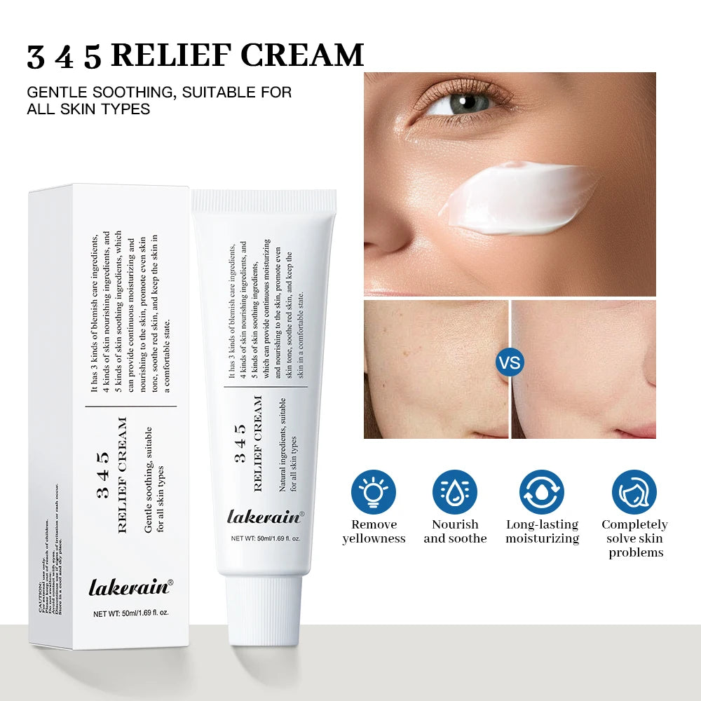 345 Relief Cream | Comprehensive Solution to Skin Problems | Anti-Sugar and Antioxidant Brightening Skin Improving Acne Marks