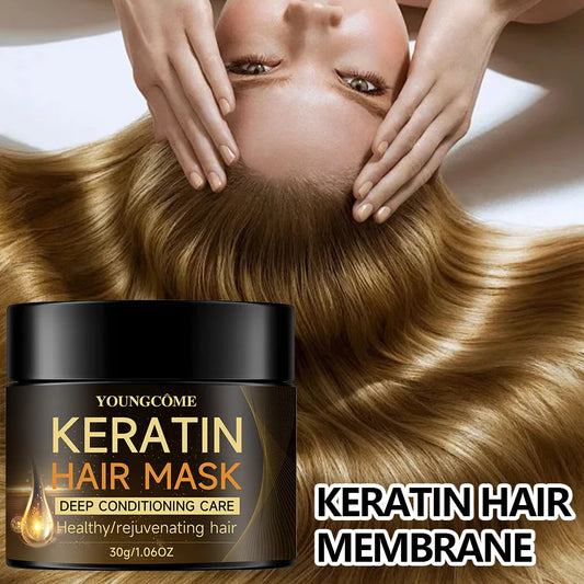 Keratin Hair Mask | Moisturizer | Conditioner | Soft | Smooth | Frizz | Damaged Hair Care Repair | Restore Shine Hair