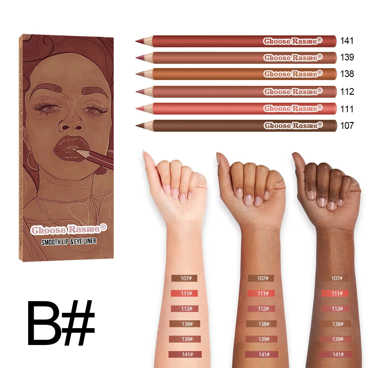 6 Colors Lip Liner Pencil Set | Waterproof | Not Easy To Fade