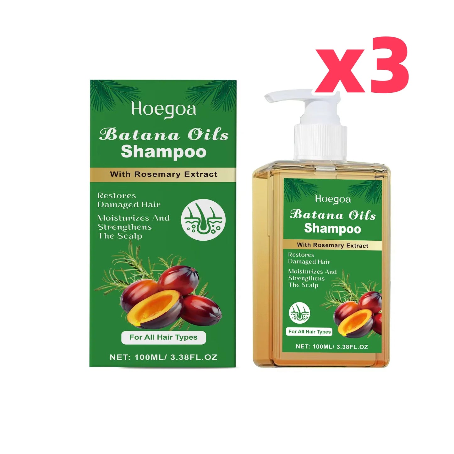 Batana Oils Shampoo | Hair Strengthen | Moisturizer | Restore Damaged Brittle Hair | Anti Loss | Improve Dandruff Scalp | Oil Control Care