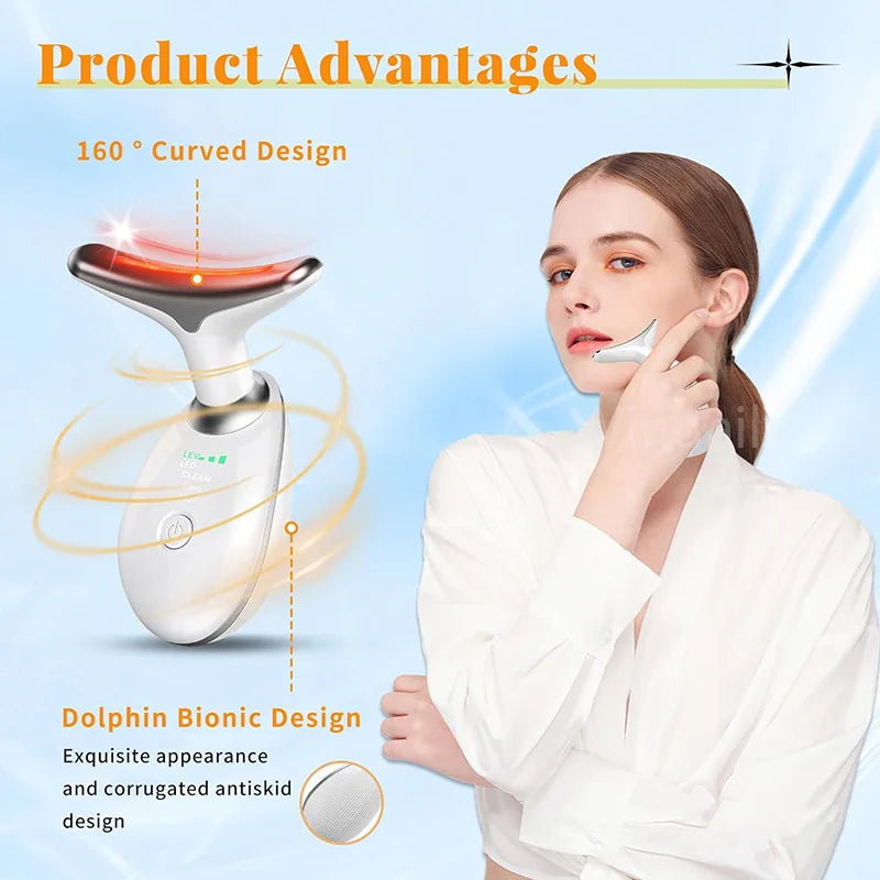 7 Colors Anti Wrinkle Facial Massager | Neck Face Beauty Device | Skin Tighten | Facial Lift Device | Reduce Double Chin | Skin Care Tool