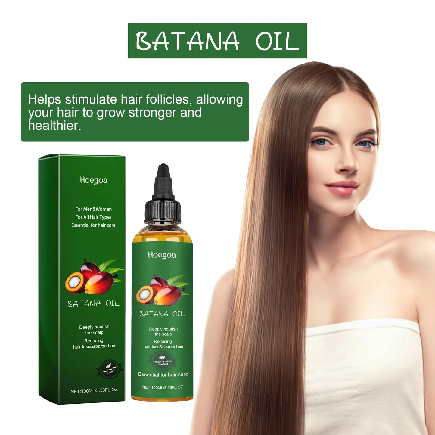 Batana Oil | Hair Strengthen Repair | Split Ends Damage | Increase Hair Thickness and Smoothness | Dense Hair Essential Oil
