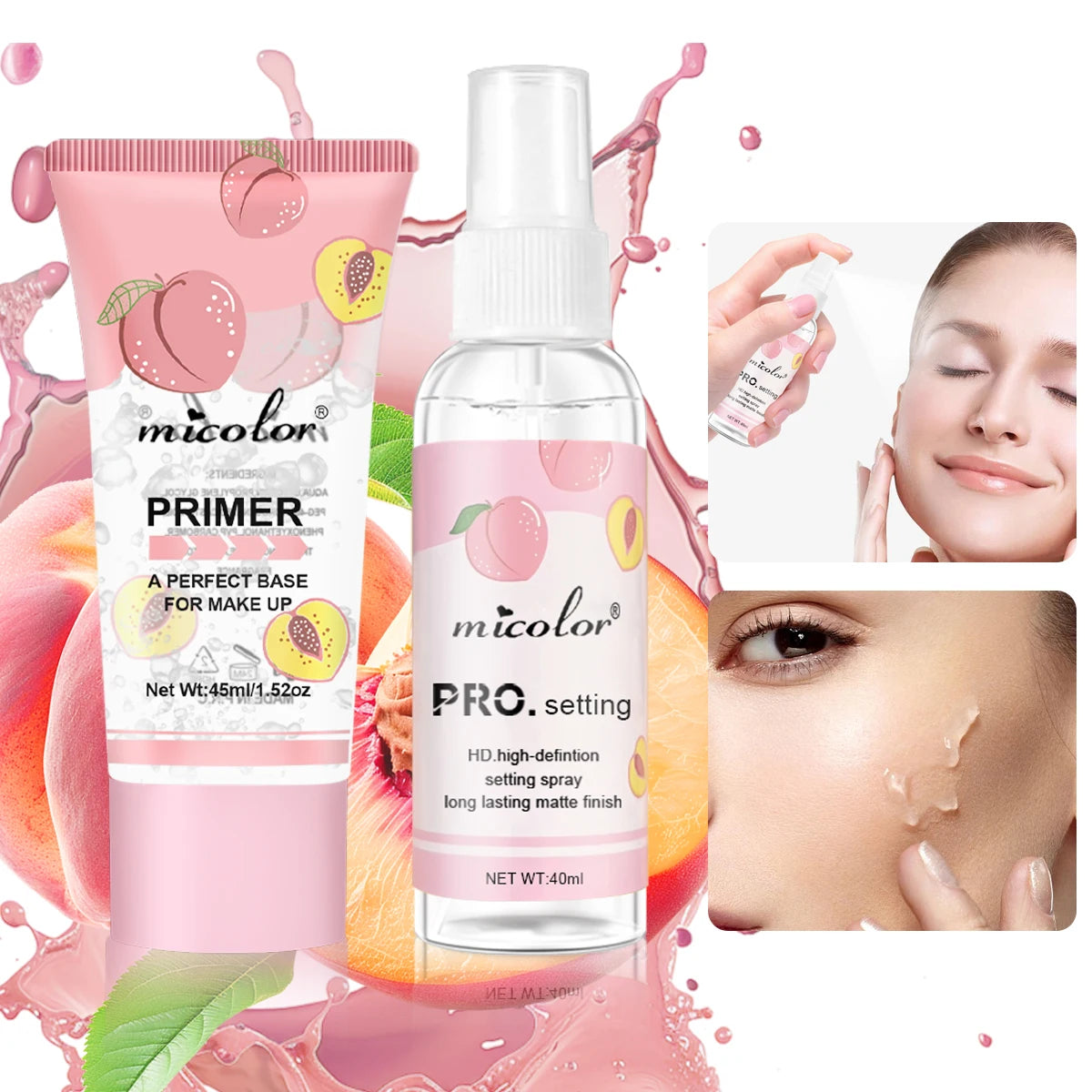 Makeup Primer + Setting Spray Set | Invisible Color | Rendering | Hold Makeup | For Base Makeup And Makeup Finishing