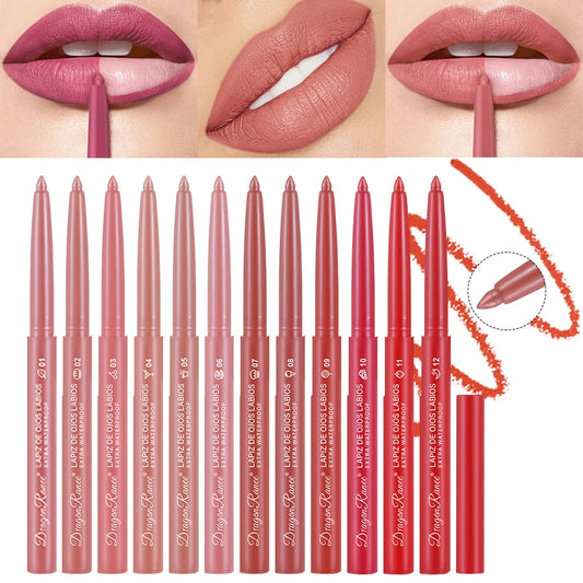 Lip Liner Lipstick Pen | Waterproof | Long-Lasting | Matte | Automatic Rotating Lip Liner