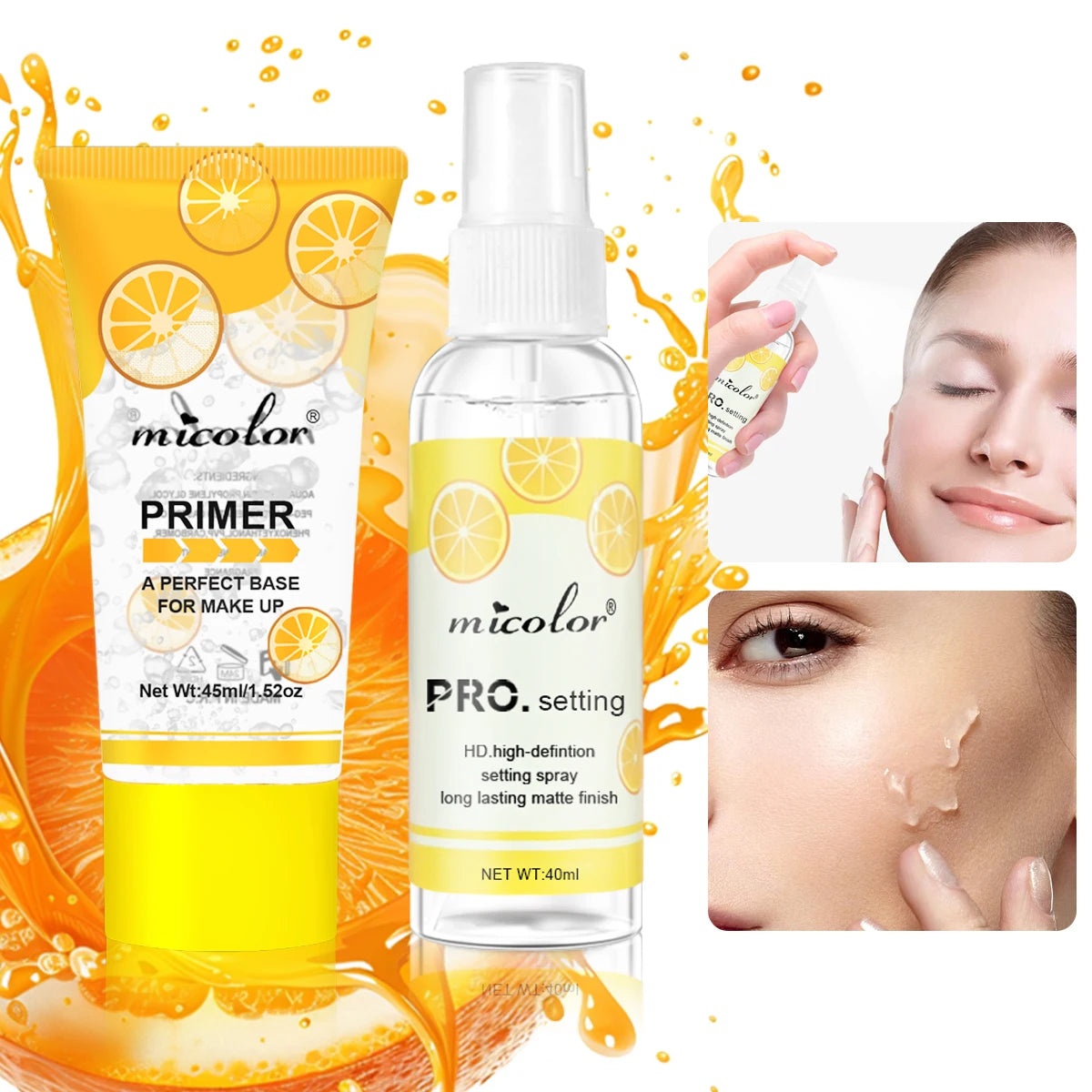 Makeup Primer + Setting Spray Set | Invisible Color | Rendering | Hold Makeup | For Base Makeup And Makeup Finishing