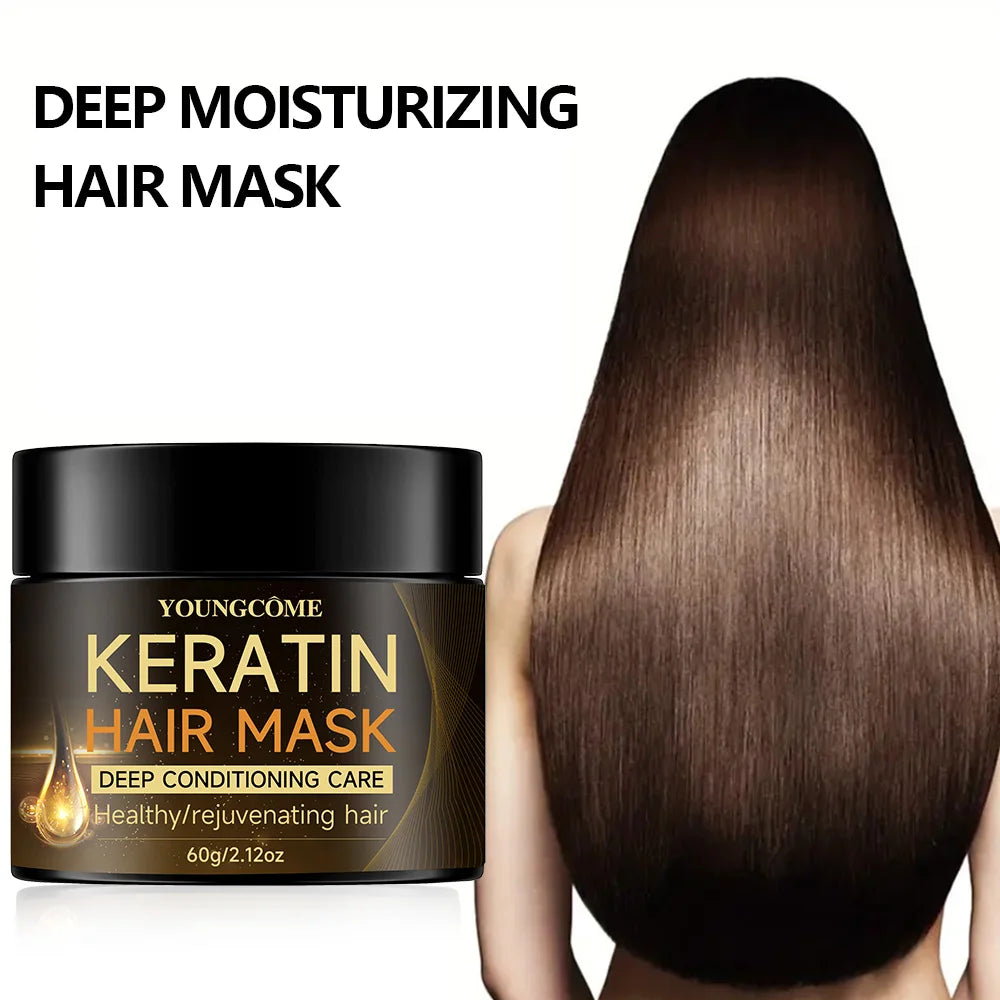Keratin Hair Mask | Moisturizer | Conditioner | Soft | Smooth | Frizz | Damaged Hair Care Repair | Restore Shine Hair