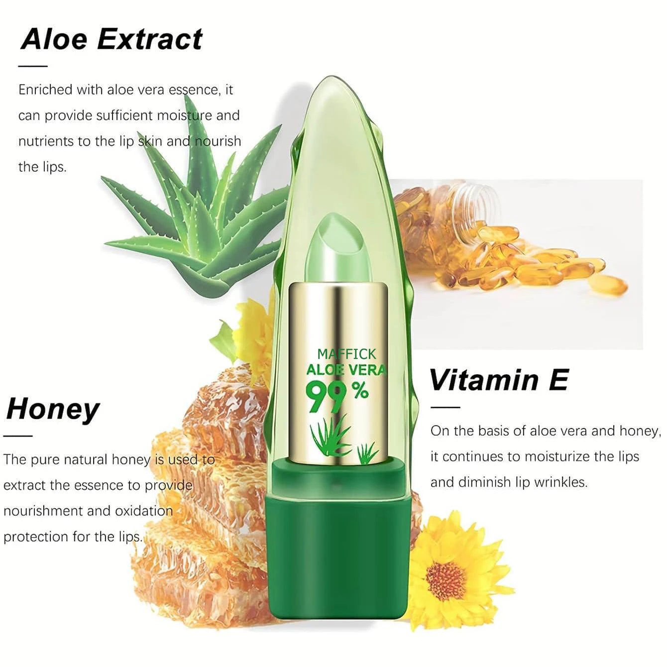 Change Color Lipstick | Aloe Vera | Long-Lasting | Moisturizing | Magical Color Change