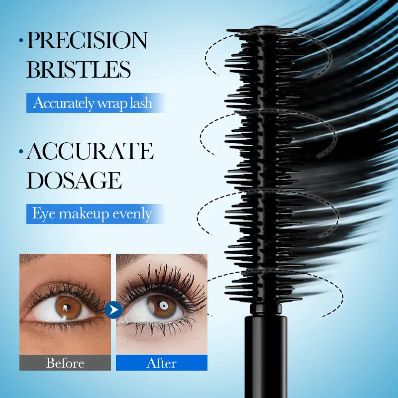 5D Waterproof Mascara | Lengthening Eyelashes | Make-up |Waterproof | Black | Silk Fiber Mascara