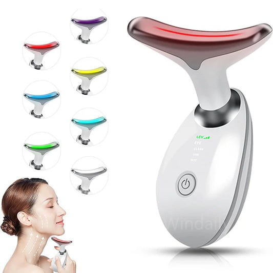7 Colors Anti Wrinkle Facial Massager | Neck Face Beauty Device | Skin Tighten | Facial Lift Device | Reduce Double Chin | Skin Care Tool