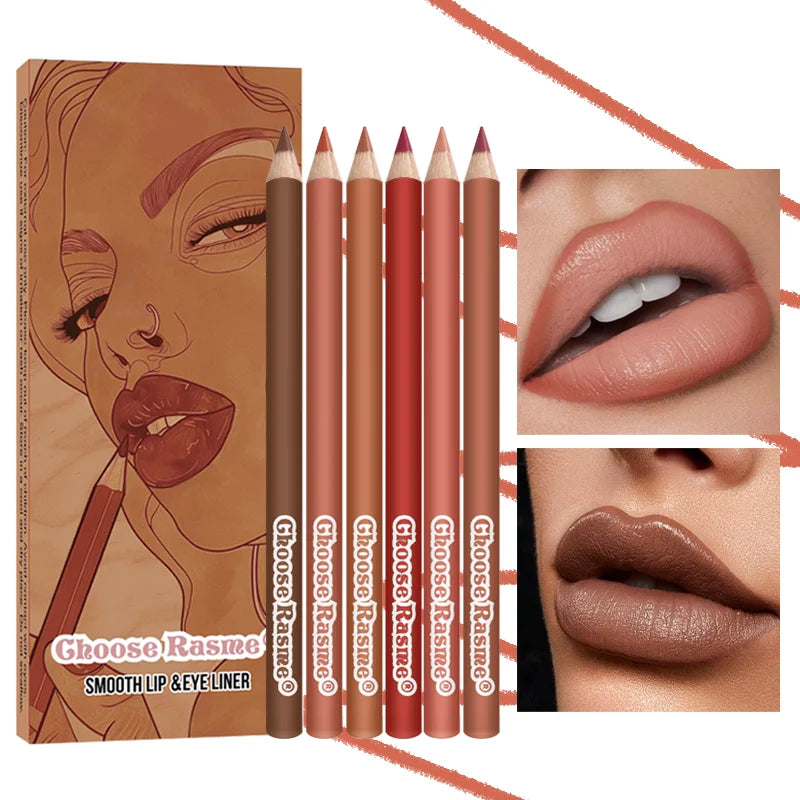 6 Colors Lip Liner Pencil Set | Waterproof | Not Easy To Fade