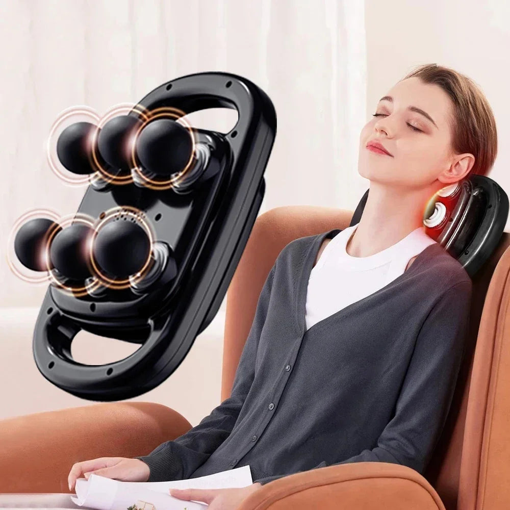 Six Heads Fascia Gun Massage | Deep Tissue | Muscle Relaxation | Body Neck Pain Relief | Cervical Spine Massager
