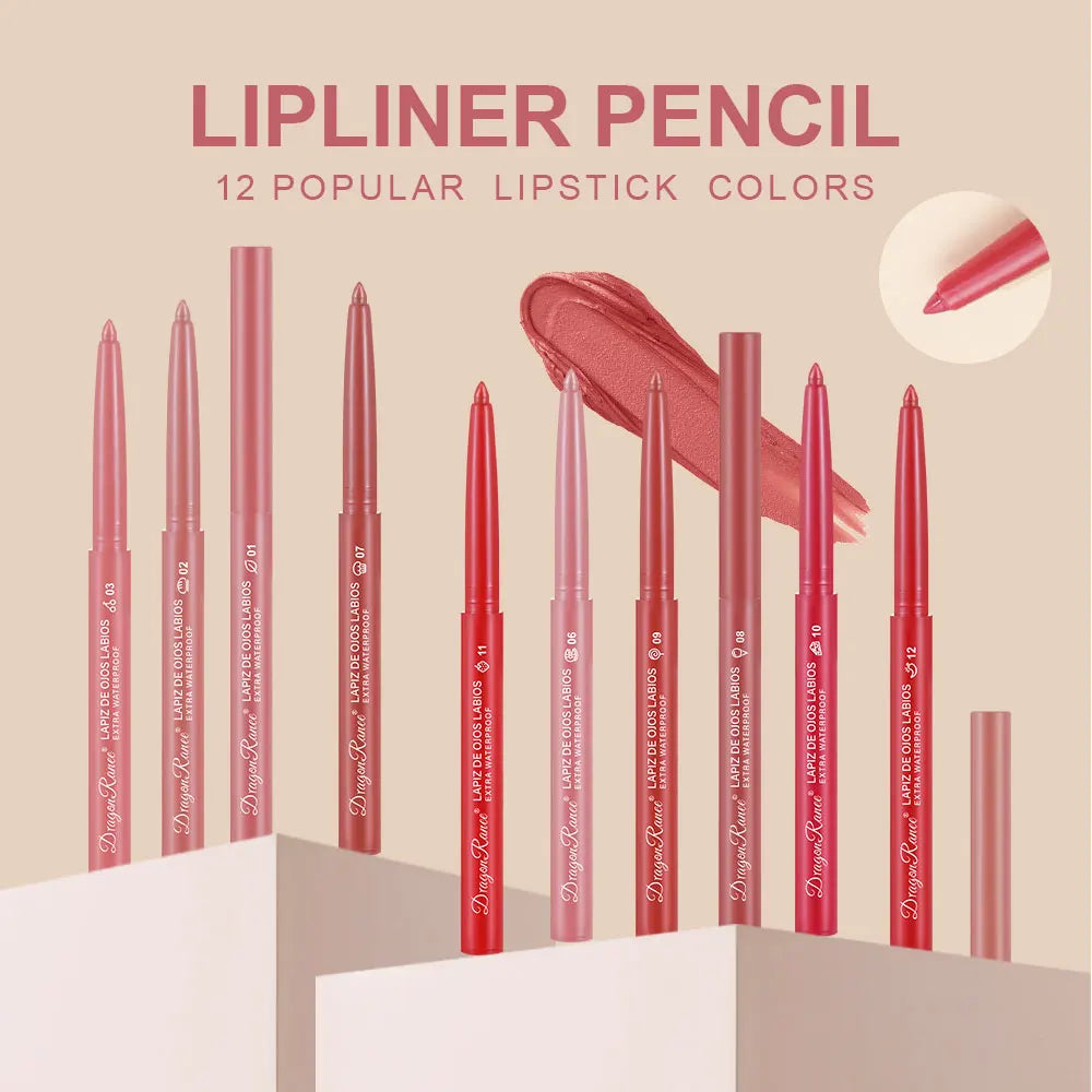 Lip Liner Lipstick Pen | Waterproof | Long-Lasting | Matte | Automatic Rotating Lip Liner