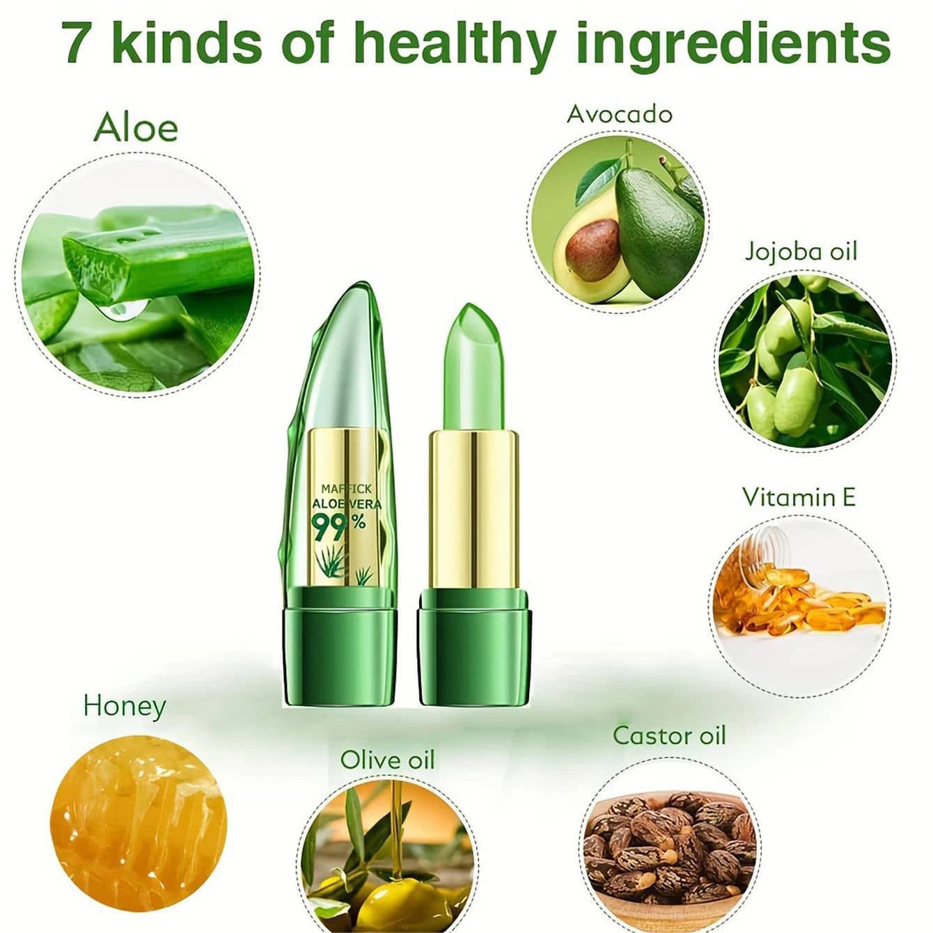 Change Color Lipstick | Aloe Vera | Long-Lasting | Moisturizing | Magical Color Change